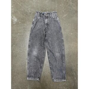 Vintage Lee Jeans‎ Womens 24 Gray Acid Wash High Rise Pleated Mom Tapered Denim